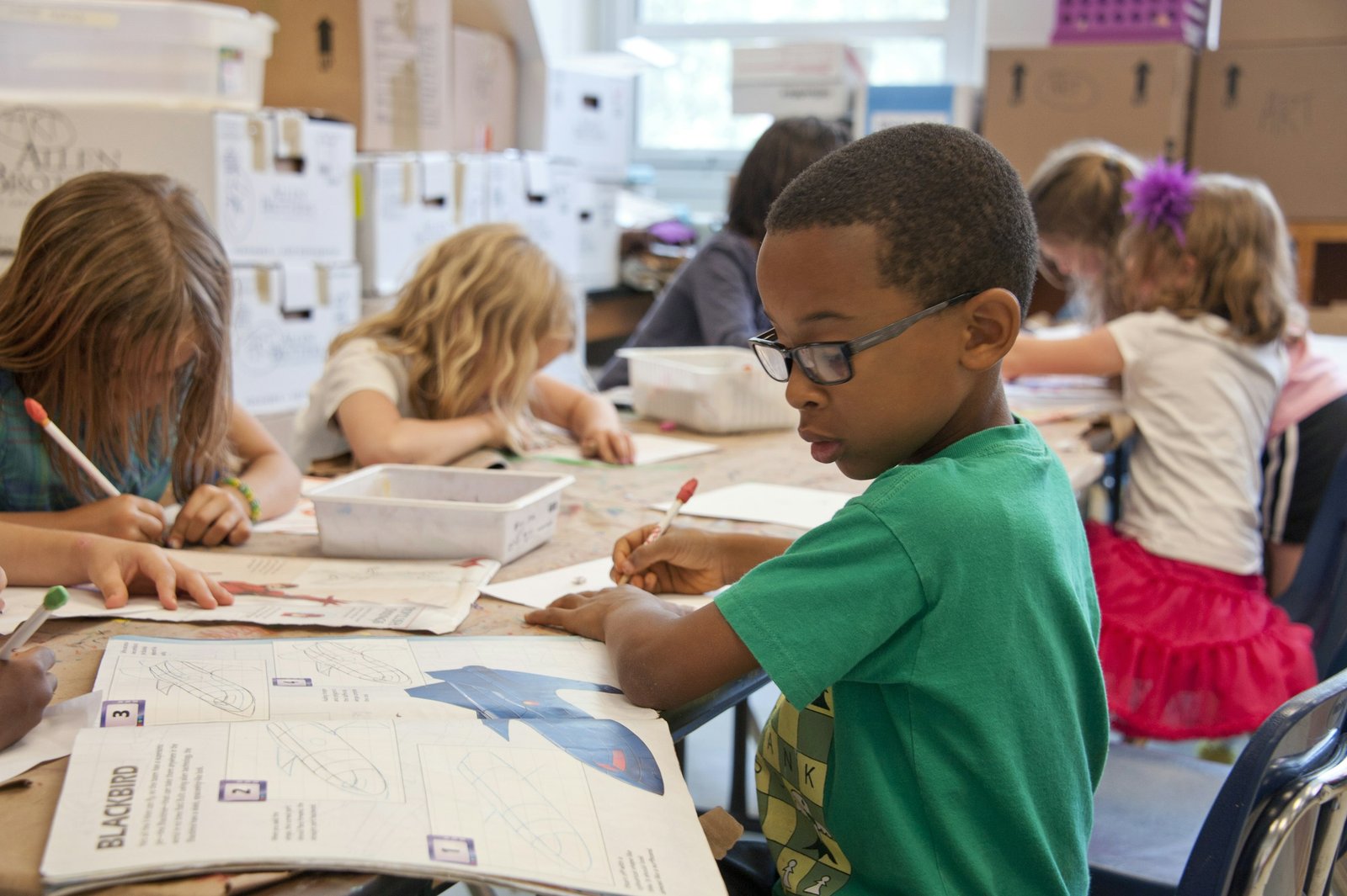 Happy student learning